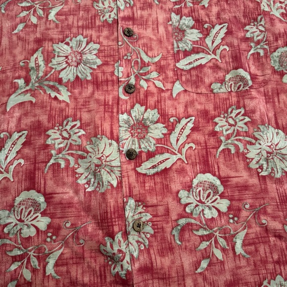 Tommy Bahama Silk Short Sleeve Shirt Medium Floral - Picture 4 of 6